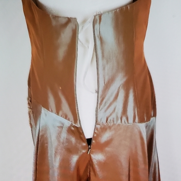 MONTAGE by Mon Cheri Satin Strapless Beaded Evening Gown sz 2 & matching jacket - Picture 4 of 6